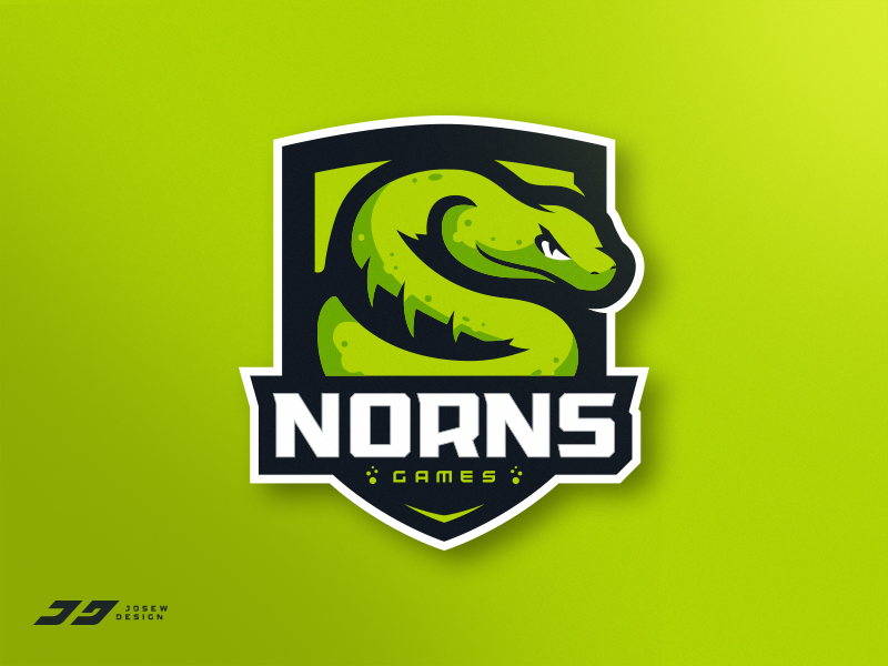 Nornsgames Snake Mascot Logo snake gaming badge emblem branding mascot esports identity brand sports logo