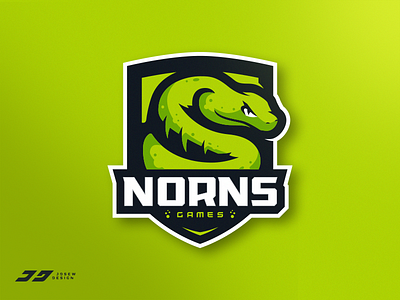 Nornsgames Snake Mascot Logo badge brand branding emblem esports gaming identity logo mascot snake sports