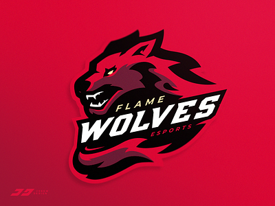 Flame Wolves - Fire Wolf Mascot Logo brand branding esports gaming identity illustration logo mascot sports wolf