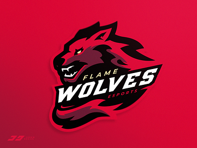 Flame Wolves - Fire Wolf Mascot Logo