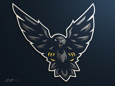 Raven Mascot Logo brand branding crow crown esports gaming identity illustration logo mascot raven sports