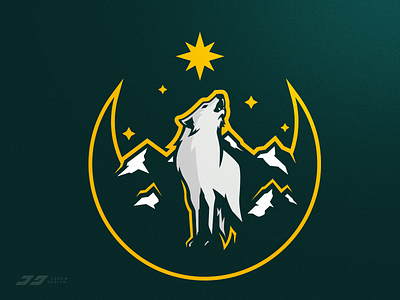 Howling Wolf Mascot Logo Concept brand branding esports identity illustration logo mascot mountains nature sports wolf
