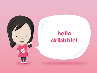 Hello Dribbble character debut dribbble first shot illustration
