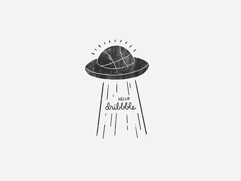 Hello Dribbble! animation boston debut doodle gif illustrate illustration spaceship
