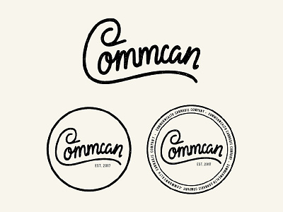 Commcan // Dead 1 badge brand branding cannabis dispensary handlettering logo marijuana stamp weed wordmark