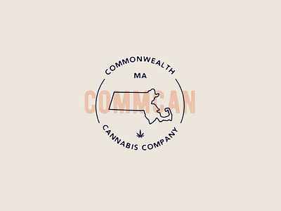 Commcan boston brand branding cannabis dispensary lockup logo logo mark