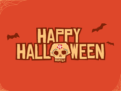 Happy Halloween Sugar Skull Fun fall font halloween happy lock up lockup logo october orange skull sugar skull