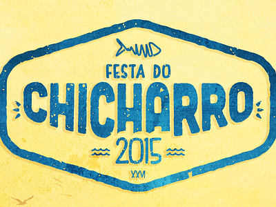 Festa do Chicharro 2015 blue fest festival graphic design grunge logo music vintage yellow