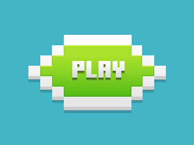 Play Button design game green pixel play ui videogame voxel