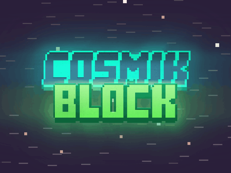 Cosmik Block Logo Animation 80s animation blue design gif green logo pixel pixel art retro