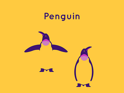 Penguins animal identity illustration mark
