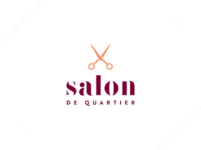 Salon De Quartier Logo brand branding design hairdresser logo logo design scissors