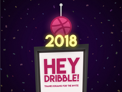 Hey Dribbble, 2018 style! 2018 ball drop debut firstshot illustration new year newyear