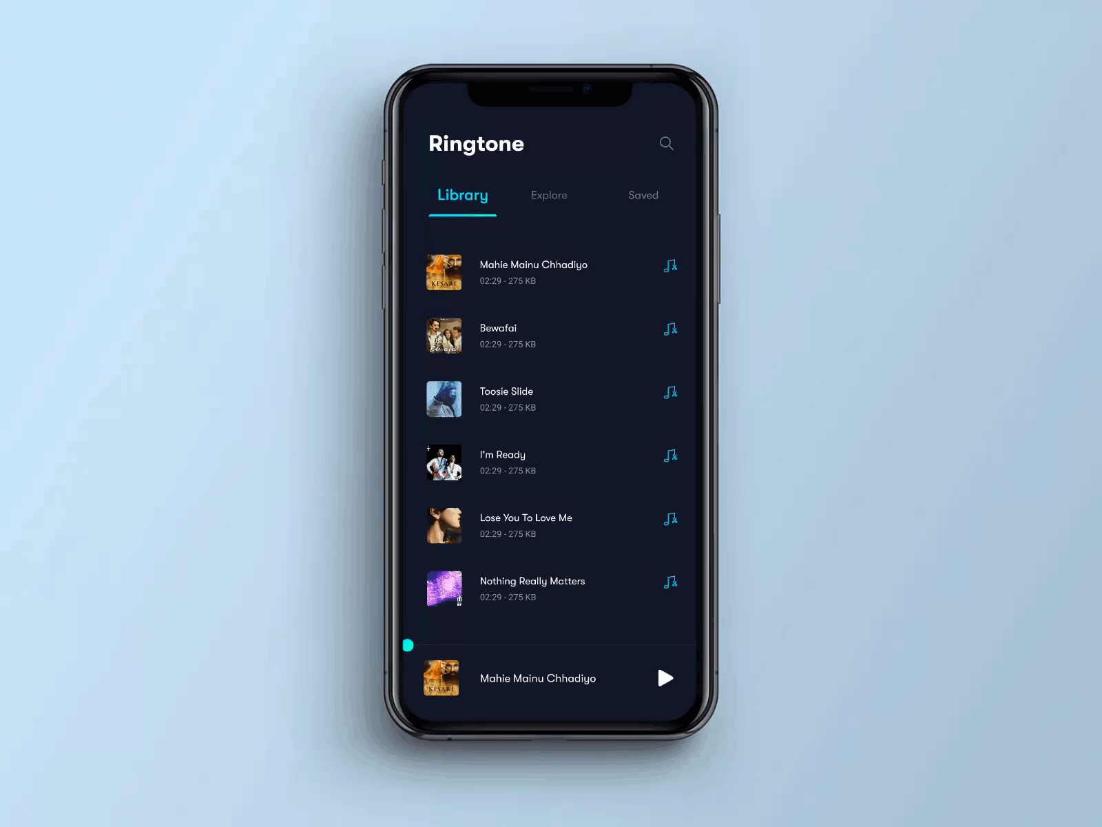 Ringtone cutter branding interaction design mobile app motion design product design ui ux visual design