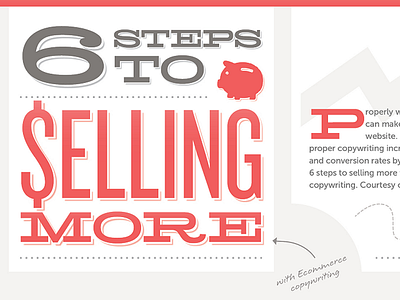 Six Steps to Selling More (infographic) commerce data data visualization font hellenic wide infographic kissmetrics layout money sell type typography