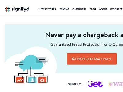 Signifyd Homepage Refresh branding colorful cta homepage landing page layout marketing ui ux
