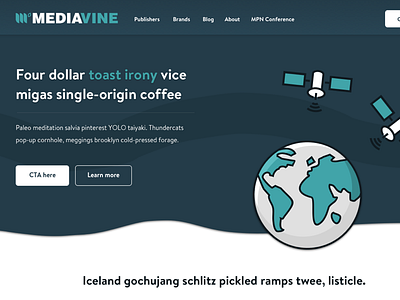 Landing page for Mediavine clean icons landing page marketing navigation product page simple space ui visual design web website