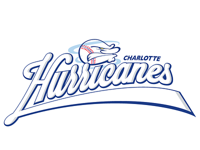 Charlotte Hurricanes Logo baseball design graphic design illustration letterform letters logo logotype script sports type typography