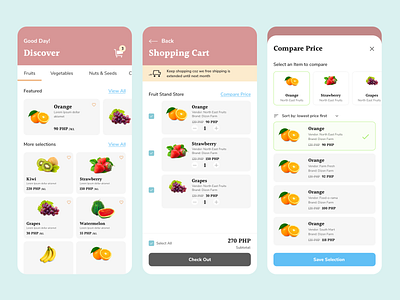 Shopping Cart App UI candy ui cart ui clean ui colorful ui shopping cart shopping cart ui