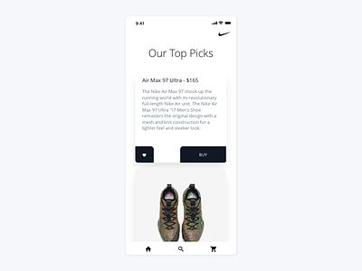 Nike Mobile app buy checkout commerce ios nike shoes shop ui ux