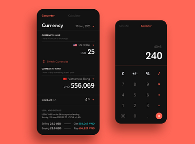 Currency Converter & Calculator calculator currency currency converter financial mobile ui