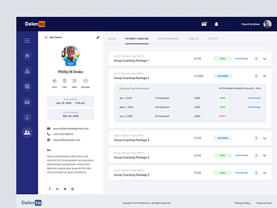 Payment handling dashboard