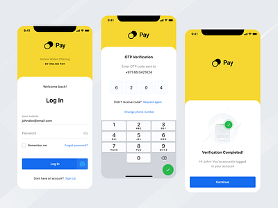 Mobile Wallet Offering App delivery app figma fingerprint interaction design ios login screen mobile app mobile ui online banking otp product design security ux design verification code walletapp