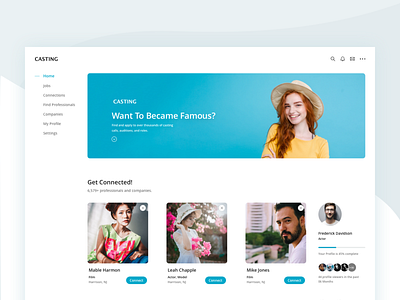 Casting Website design landing page ui web