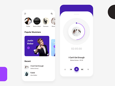 Music Application. app design mobile ui music app ui