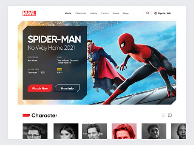 Marvel. Spider-Man NWH clean design landing landing page marvel minimal design spider man ui ui design web design