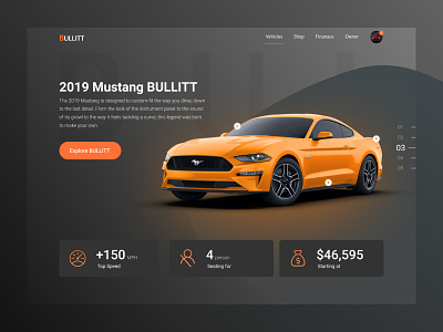 Bullitt bullitt car car website ui design website design