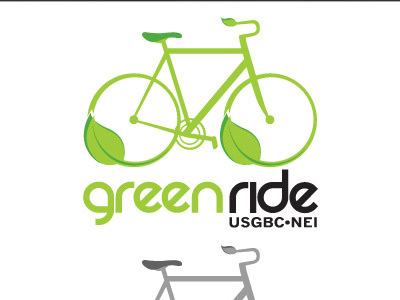 Green Ride bike icon logo