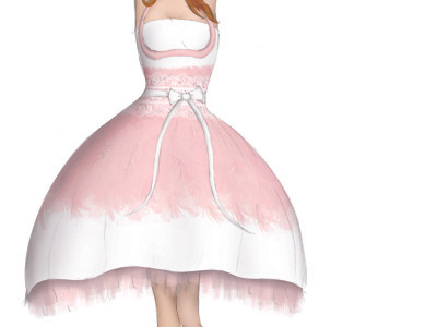 Wedding Dress Design dress fashion illustration pink