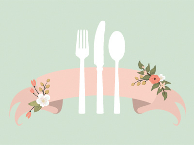 Menu card food fork knife menu pastels spoon stationary stationery wedding