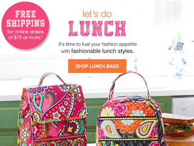 Email - Lunch Bag Feature - 07/09/14 back to campus back to school email email design html lunch vera bradley