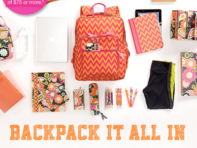 Email - Backpack it All In! Video! animation email design back to campus back to school design email gif html layout vera bradley video web