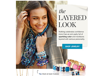 the Layered Look - Jewelry Feature Email bracelet earrings email email design fall fashion html jewelry necklace scarf vera bradley