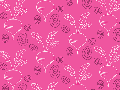 Beets and Pieces art beet beets illustration line pattern pieces roots slices vegetables wip