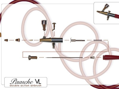 Airbrush airbrush break apart detail illustration vector