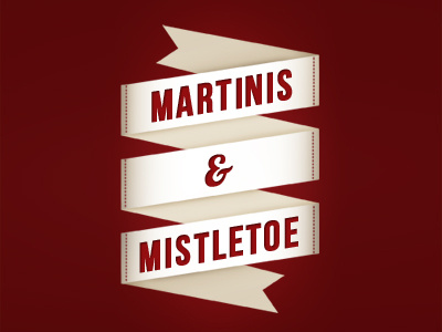 Christmas Party Invite christmas holiday invitation martini mistletoe party ribbon