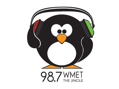 Radio Station Logo christmas headphones logo penguin radio