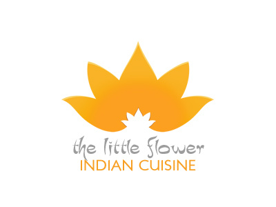 The Little Flower indian lotus restaurant flower logo icon