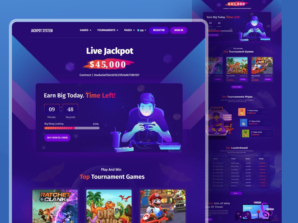 Jackpot Gaming Landing Page By Ammad Asif Janjua On Dribbble