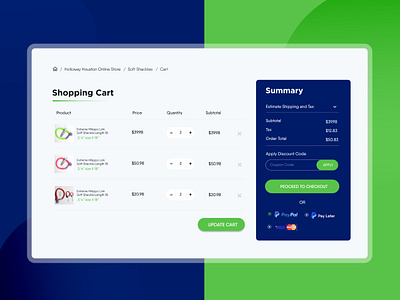 Shopping Cart Web Page Design