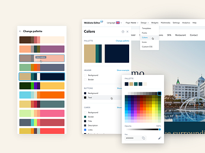 Website Editor. Manage colours admin admin dashboard bulider change color color manager creator www dashboard dashboard ui editor www site builder ui website builder website cms website creator website editor www builder