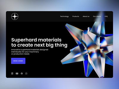 Superhard materials landing page concept