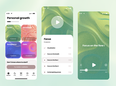 Meditation app 3d app cinema 4d design mindfullness ui ux