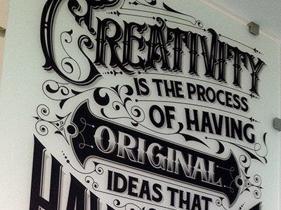 Creativity Quote by Ken Robinson lettering office on quote the wall