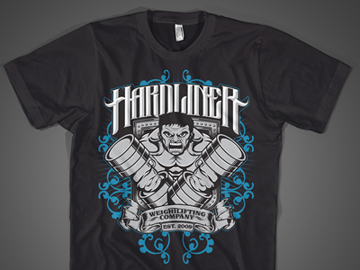 Hardliner t-shirt design and illustration lettering logo