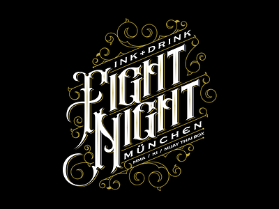 FIGHT NIGHT t-shirt design custom design lettering logo t shirt